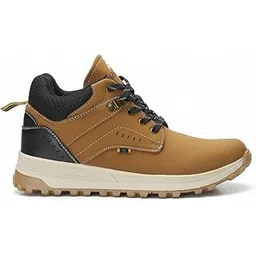 Grip Outdoor Hiking Trekking Fashion Trendy Mid-Top Lace-up Design with Cushioned Sole Trail Walking Boots.