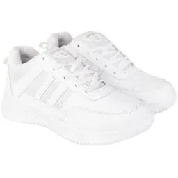 Men's Ultra-Lightweight Breathable White Sports Shoes with Cushioned Sole