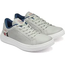 Men's White Casual Sneaker Shoes with Synthetic Upper Lightweight Comfortable Mid Top Sneaker Shoes for Men's & Boy's LIGHTWEIGHT-01