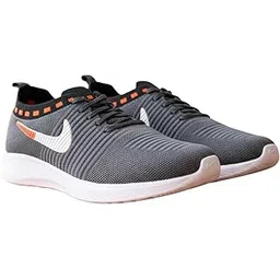 Men Sports Running Shoes with Breathable Mesh Upper for Jogging Walking Gym (Grey)