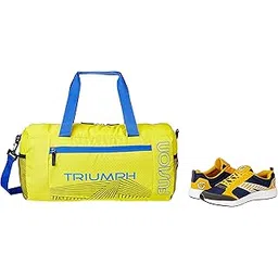 Nx-2 Yellow/Blue Size-8 with Triumph Gym Bag Fusion Pro-88 Yellow/Royal