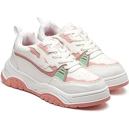 Women NANCY-02 Sneakers and Casual wear Shoes with Laces, Lightweight and Comfortable Shoes for Parties, as Well as Gym and Sports for Women & Girls with Stylish Design