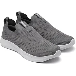 WALKER-101 Ultra Comfort Breathable Cushioned Sports Slip-On Running Shoes for Men(Dark Grey,9)