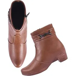 Smart Casual Side Buckle Detailed Boots For Women & Girls