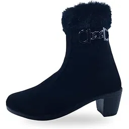 NAPSHO Women's Boots | Stylish, Latest, Trendy, Comfortable, Boots for Girls, Black Heel & Fashionable Boots Side Zipper, Women's Black Long Shoes For All Outfit