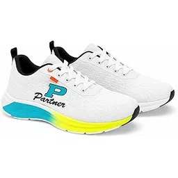 Men's Casual White Sneakers, Lightweight Mesh Lace-up Shoes