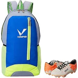 Sports Bag Verfied Mission Backpack With Gowin Football Shoe Crush Silver Orange Size-9