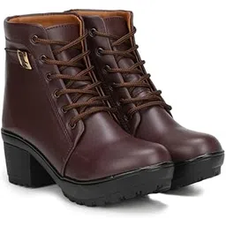 Women & Girls Lace Up Block Heel Lace-up Boots GNNP777-P