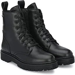 Women's Black Derby Boots