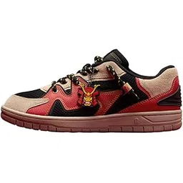 Urban Blaze: Ronin Men’s Samurai-Inspired Red and Black Lace Up Low Top Sneakers