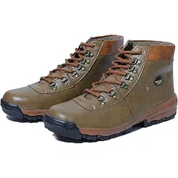 Comfort Hiking Boots, Leather, Brown, Lace-up, Rugged Sole 11