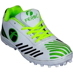FEROC Green White Cricket Sports Shoe