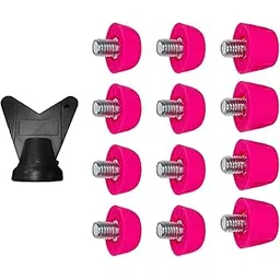 LOOM TREE® 12x Football Boot Studs for Athletic Sneakers Indoor Outdoor Sports Training Pink red | Outdoor Sports | Track & Field