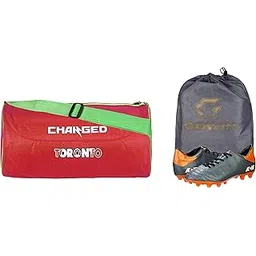 Sports Bag Toronto Large Red With Gowin Football Shoe Ace Grey Orange Size-5