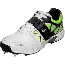 succor White Green Full Spikes Cricket