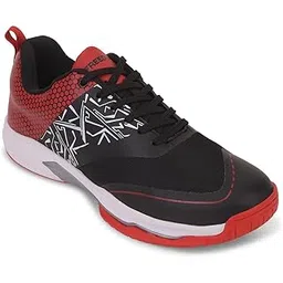 Liberty Freedom UNESKO Sports Lacing Non-Marking Badminton & Paddle/Pickle Ball Shoes for Men - Black & Navy Blue - Lightweight & Comfortable | Suitable for Table Tennis, Squash and All Indoor Court