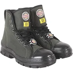 Warrior Jungle Boot for Men, Leather, Hard Toe, 7188-146 Commando Army Shoes for Men, Light Weight, Military Boot for Men, Olive Green Sizes - 5UK-12UK