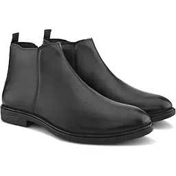 Lexoria Chelsea Side-Zip Ankle Stylish Formal & Casual Wear Shoes for Men | Comfortable Lightweight PU Leather Boots