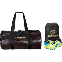 Sports Bag Adena Brown with Gowin Football Shoe Destroyer Cyan Size-4