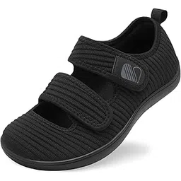 Womens Walking Shoes Wide Diabetic Shoes Adjustable Barefoot Casual Sneakers Breathable Zero Drop Arthritis Edema Sneakers Indoor Outdoor