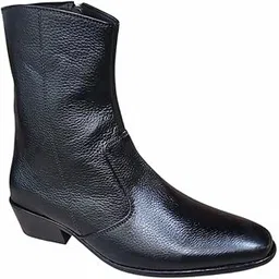 Black Genuine Leather Formal Boots for Men (sb-1036-black-5-$P)
