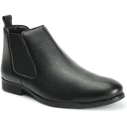 Men's Solid Slip-on Comfortable Boots for Casual Work Festive Use I Cl-son-m-09 Black Chelsea