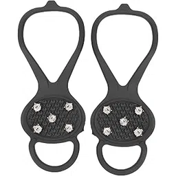 Generic Snow Shoe Spikes, Anti Slip Cleats 36-49 Shoe Size, Lightweight, Black, Minimalist Style, Ideal for Skiing & Mountaineering