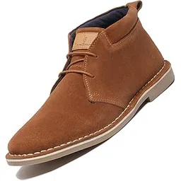 Men's Cider Tan Italian Suede Leather Stitch Down Desert Boots Chukka Style Handmade Cushioned Ankle Boot for Men Biking Hiking (SDSUCKCUTN)