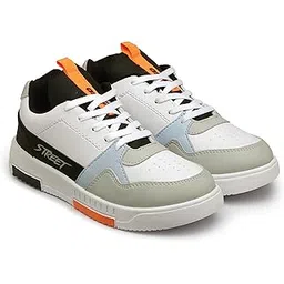 ASIAN Men's White Casual Sneaker Shoes with Synthetic Upper Lightweight Comfortable Mid Top Sneaker Shoes for Men's & Boy's Tarzan-05