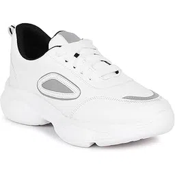 Women and Girls Sneakers, Walking Gym Running Shoes (GWhite, Numeric_4)