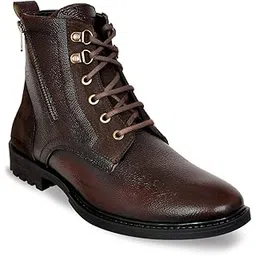 Genuine Premium Leather Luxury Memory Foam High-Top Ankle Boots Shoes For Men(903|Brown|Size-6,7,8,9,10)