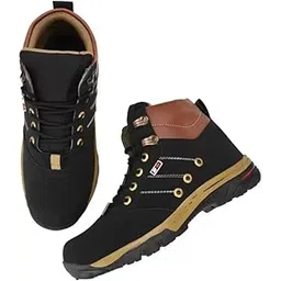 Men’s Outdoor Hiking Boots – Durable Lace-Up Trekking & Work Boots with Anti-Slip Sole, Comfortable Cushioning, Stylish Ankle-Length Design for Adventure, Travel