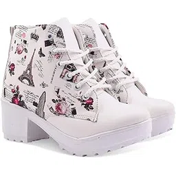 Women White Canvas Boots-UK-6-HP-113-White-39