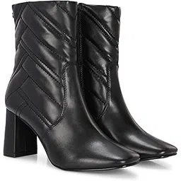 Women high heeled T-point toe derby boots 65100