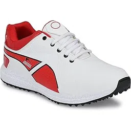 Men's Red Synthetic Badminton Lace-Up Sports Shoes 7