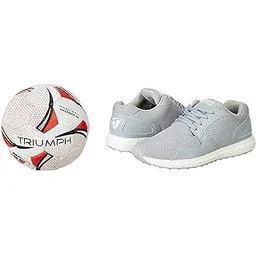 Unisex-Adult Sports Training Shoe Thrust Grey Size 6 with Triumph Handball Rubberised Junior