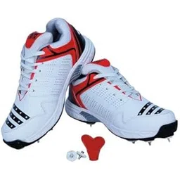 HOWZATT Cricket Spike Shoes for Men in PU with Extra Set Metal Nails & Key