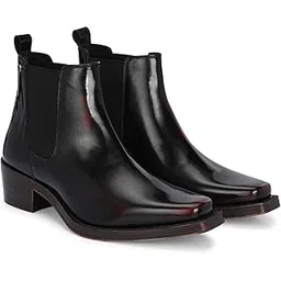 Men’s Vegan Leather, Cuban Heeled, Cowboy Ankle Boots 65430