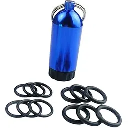 CALANDIS Mini Dive Tank Keychain 8x2.2cm for Regulator and Valve Accessory 12 O Rings Blue | Boots, Booties | Fins, Footwear & Gloves