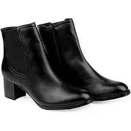 Women's Faux Leather Material Zipper and Comfortable High Ankle Stretch Boots and Formal Boot.