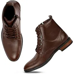 Ankle Zip Boots II Chain Boots For Men II Long Lace-Up Boots For Office & Parties & All Occasions