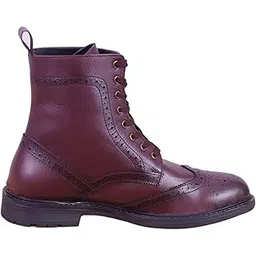 Genuine Leather Wingtip Brogue Boot - Handmade Premium High Ankle Shoes For Men