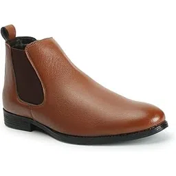 Men's Solid Slip-on Comfortable Boots for Casual Work Festive Use I Cl-son-m-09 Tan Chelsea