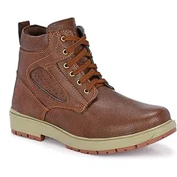 Men's Regular PU Leather Boots For Men For Trekking, Hiking Rubber Sole Boot (rd3400)