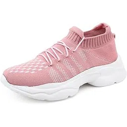 Lightweight Memory Foam Running Shoes for Women | Walking, Gym, Training, Running, Stylish, Flexible, Comfortable Lace-up, Sneaker for Ladies & Girls