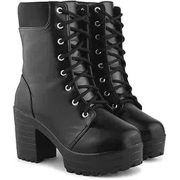 Women's High Chunky Heel Chelsea Ankle Boots Slip On Elastic Fall Short Booties with Zipper Shoes