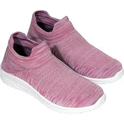 Women's Casual Walking Shoes | Breathable Woven Style | EVA Cushioning | PVC Sole Durability | Ideal for Daily Use | Pink, Sizes 4 to 8SHPML_27_Pink-Parent