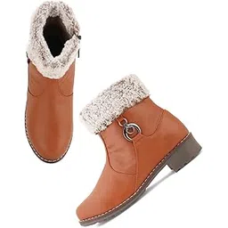 Women Patent Leather Casual Boots for Winter Wear