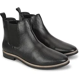 Comfortable Boots For Men | Extra Cushioned Foot Bed And Skin Friendly Ankle Boot With Low Heels | PU Finish Material | Trendy, Stylish & Casual Boots | Winter, Snow & Holiday Outings