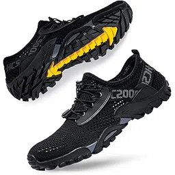 Water Shoes Women Men Quick Drying Swim Beach Aqua Shoes for Water Sport Diving Hiking Sailing Travel, All Black, 8.5 Women/7 Men